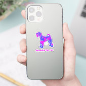 Airedale Terrier Dog Hot Pink & Blue Vinyl Sticker (Telefoon)