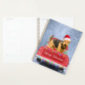 Airedale Terrier Dog in Snow, met Kerstmis Planner (Display)