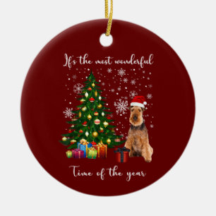 Airedale Terrier Dog is de meest fantastische tijd Keramisch Ornament
