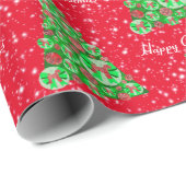 Airedale Terrier Dog kerstboom Red Holiday Cadeaupapier (Rol Hoek)