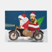 Airedale Terrier Dog kerstkerstkerstkerstkerstman Deurmat (Voorkant)