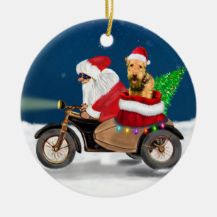 Airedale Terrier Dog kerstkerstkerstkerstkerstman  Keramisch Ornament