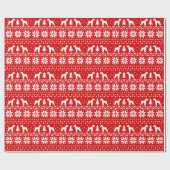 Airedale Terrier Dog Kerstmis Pattern Red Cadeaupapier (Vlak)