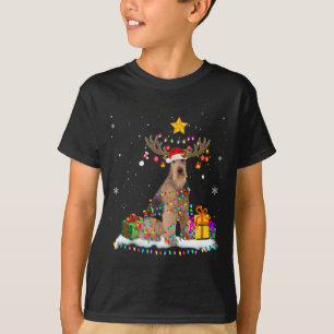 Airedale Terrier Dog Kerstmis Reindeer T-shirt