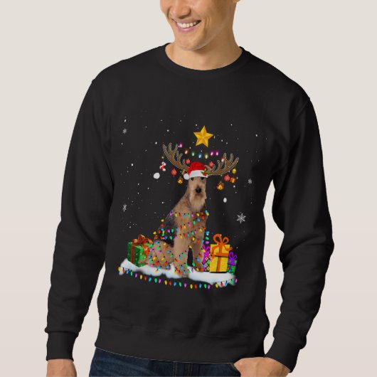 Airedale Terrier Dog Kerstmis Reindeer Trui (Voorkant)
