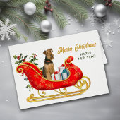 Airedale Terrier Dog Kerstmis Slapigh Holiday Card