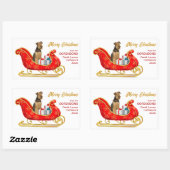 Airedale Terrier Dog Kerstsleigh Rechthoekige Sticker (Vel)