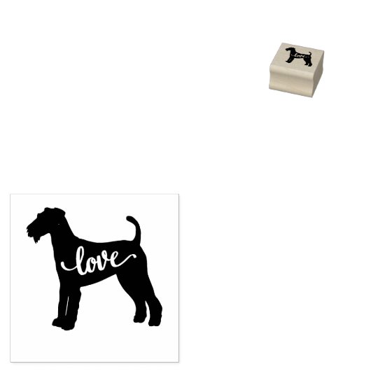 Airedale Terrier Dog Love Rubberstempel (Gestempeld)