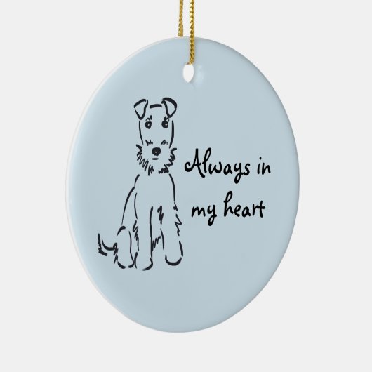 Airedale Terrier  Dog Memory Keepslag Keramisch Ornament (Rechts)