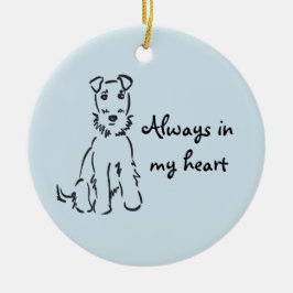 Airedale Terrier  Dog Memory Keepslag Keramisch Ornament