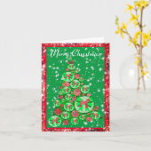 Airedale Terrier Dog Merry Kerstmis Tree Holiday Kaart (Gele Bloem)