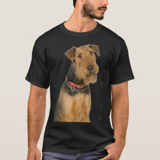 Airedale Terrier  Dog Mom Dad Love Is Puppy Pet Te T-shirt