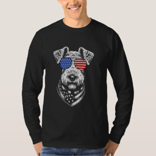 Airedale Terrier Dog Patriotic 4th of July Nederla T-shirt