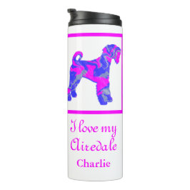 Airedale Terrier Dog Pink & Blue Silhouette Thermosbeker