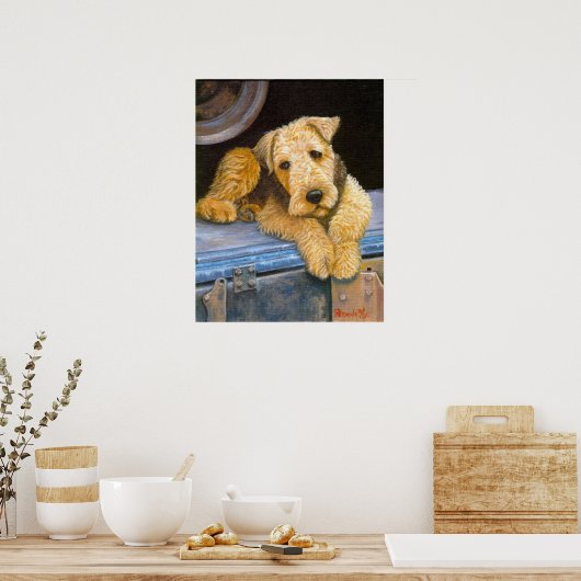 Airedale Terrier Dog Portrait Poster (Keuken)