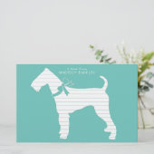 Airedale Terrier Dog Puppy Briefpapier (Staand voorkant)