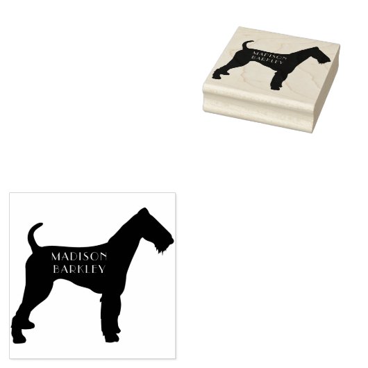 Airedale Terrier Dog Puppy Rubberstempel (Gestempeld)