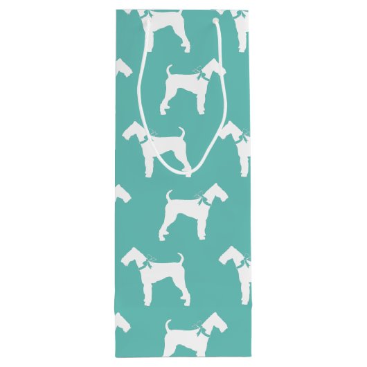 Airedale Terrier Dog Puppy Wijn Cadeautas (Achterkant)