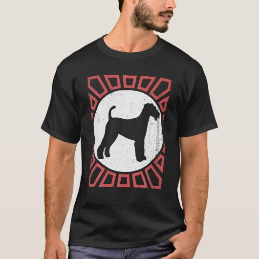 Airedale Terrier Dog Retro  T-shirt (Voorkant)