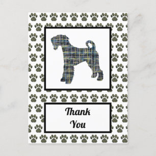 Airedale Terrier Dog Silhouette Bedankt Briefkaart