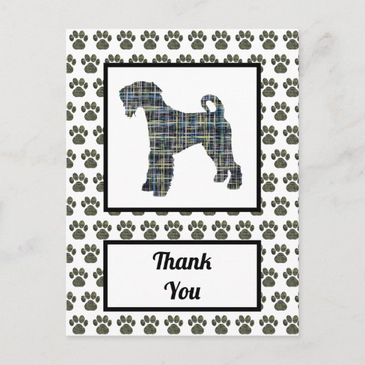 Airedale Terrier Dog Silhouette Bedankt Briefkaart (Voorkant)