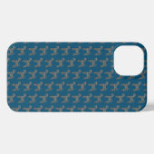 Airedale Terrier Dog Silhouette Grid Yellow iPhone Hoesje (Achterkant horizontaal)
