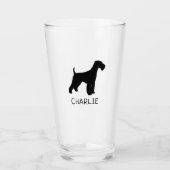 Airedale Terrier Dog Silhouette Persoonlijk Glas (Voorkant)