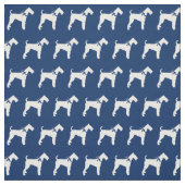 Airedale Terrier Dog Silhouette Pet Navy Blue Stof (Swatch)