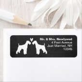 Airedale Terrier Dog Silhouettes Return Address Etiket (Insitu)