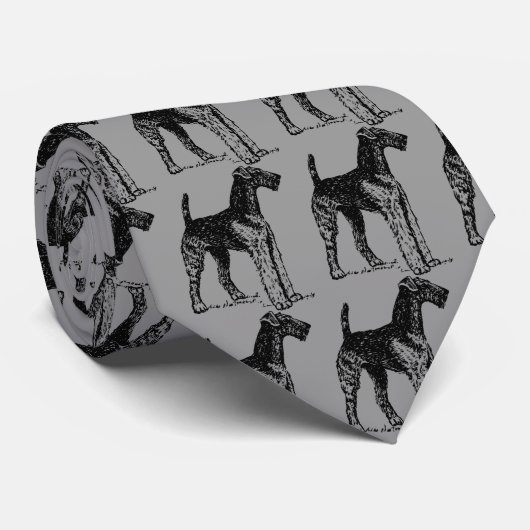 Airedale Terrier Dog Stropdas (Opgerold)