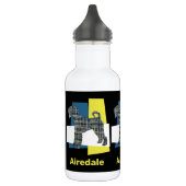 Airedale Terrier Dog Yellow & Blue Triangle Grid Waterfles (Links)