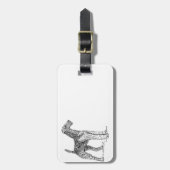 Airedale Terrier Elegante Hondentekening Bagagelabel (Voorkant verticaal)