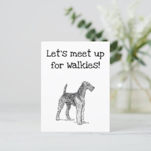 Airedale Terrier Elegante Hondentekening Feestdagenkaart