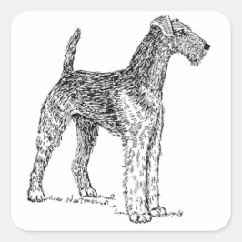Airedale Terrier Elegante Hondentekening Vierkante Sticker
