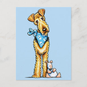 Airedale Terrier en Puppy Briefkaart