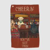 AIREDALE TERRIER EN VRIENDEN GOLFHANDDOEK (Voorkant)