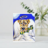 Airedale Terrier Engel Briefkaart (Staand voorkant)