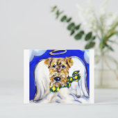 Airedale Terrier Engel Briefkaart (Staand voorkant)