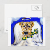 Airedale Terrier Engel Briefkaart (Voorkant / Achterkant)