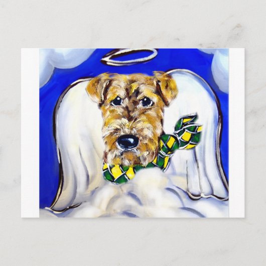 Airedale Terrier Engel Briefkaart (Voorkant)