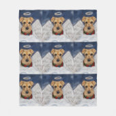 Airedale Terrier Engel Fleece Deken (Voorkant)