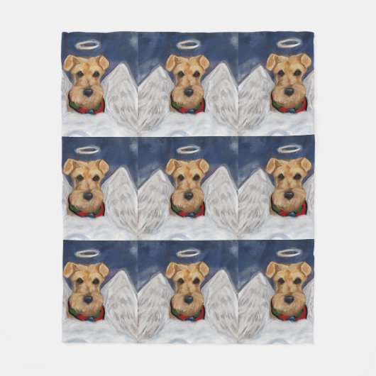 Airedale Terrier Engel Fleece Deken (Voorkant)