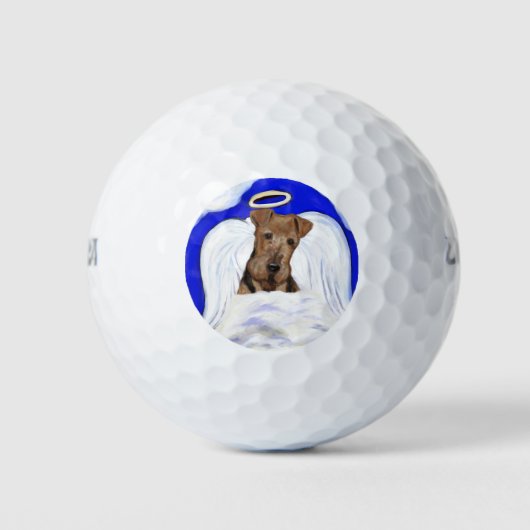 Airedale Terrier Engel Golfballen (Voorkant)