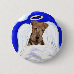 Airedale Terrier Engel Ronde Button 5,7 Cm