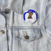 Airedale Terrier Engel Ronde Button 5,7 Cm (In situ)