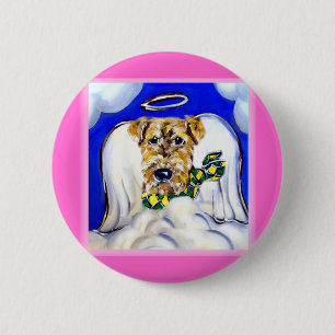 Airedale Terrier Engel Ronde Button 5,7 Cm