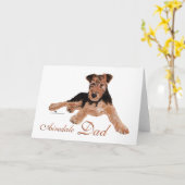 Airedale Terrier Fathers Day Kaart (Gele Bloem)