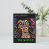 AIREDALE TERRIËR   FEESTDAGENKAART (Staand voorkant)