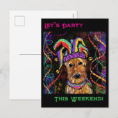 AIREDALE TERRIËR   FEESTDAGENKAART (Voorkant / Achterkant)