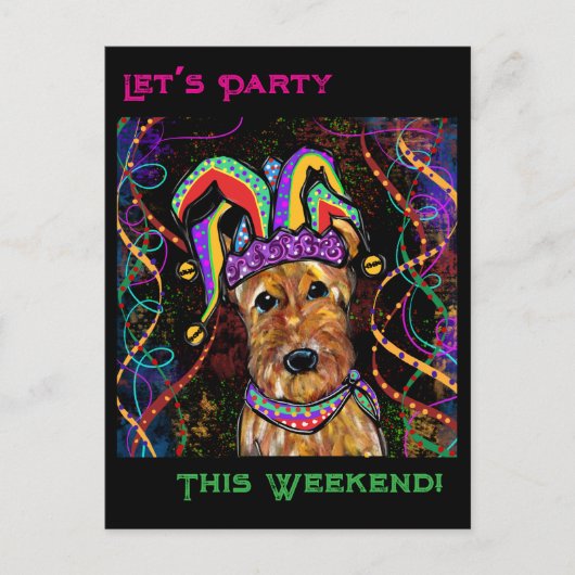 AIREDALE TERRIËR   FEESTDAGENKAART (Voorkant)